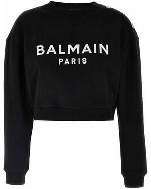 Balmain Felpa Con Logo-Donna - Nero