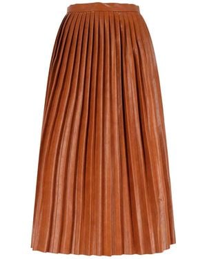 MM6 by Maison Margiela Pleated Midi Skirt - Brown