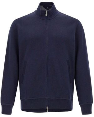 Brunello Cucinelli Zip Sweatshirt - Blue