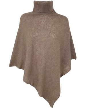 Mirror In The Sky Polo Neck Poncho - Natural