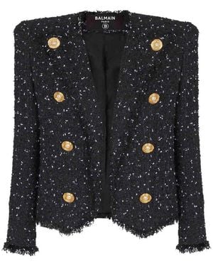 Balmain Tweed Jackets - Black