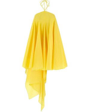 Jacquemus Pleated Dress With An Asymmetric Cut - Yellow