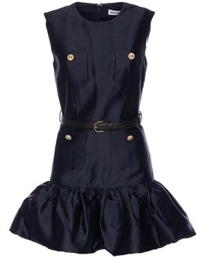 Self-Portrait Taffeta Mini Dress - Blue