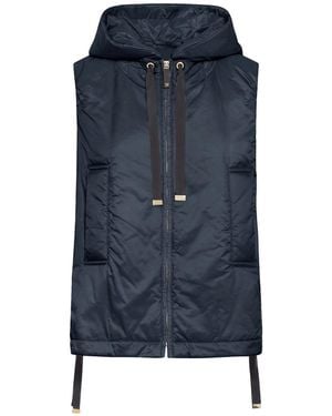 Max Mara Padded Vest With Hood - Blue