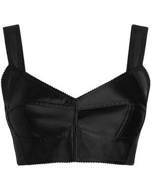 Dolce & Gabbana Top Satin Bralette - Black