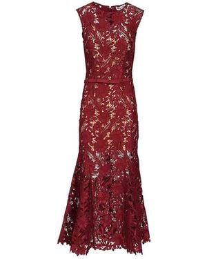 Self-Portrait Midi Dress - Red