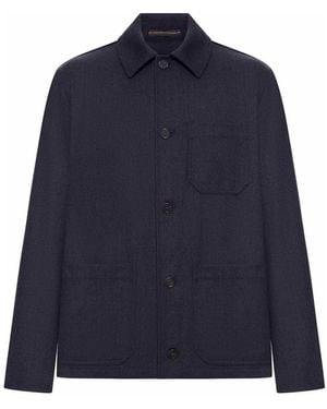 Incotex Wool Overshirt - Blue