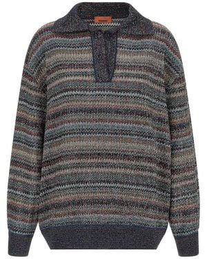 Missoni Lam Yarn Polo Shirt - Grey