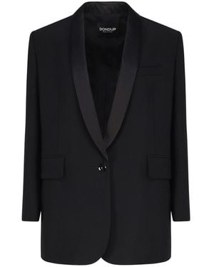 Dondup Wool Single Breasted Blazer - Black