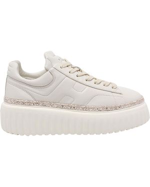 Hogan H-Stripes Platform Trainers - White