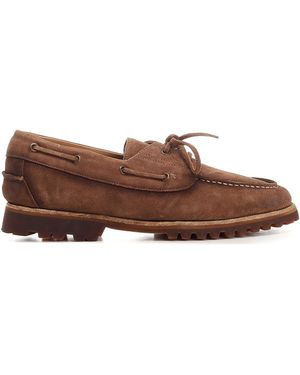 Corvari Suede Boat Shoes - Brown