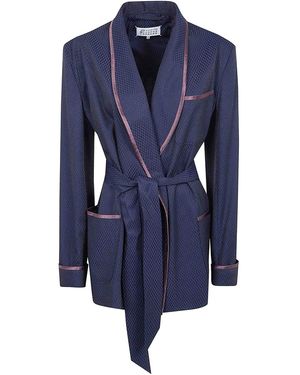 Maison Margiela Belted Coat - Blue