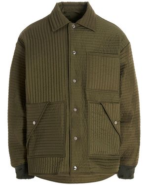 Khrisjoy 'Chore Quilted Stripes' Down Jacket - Green