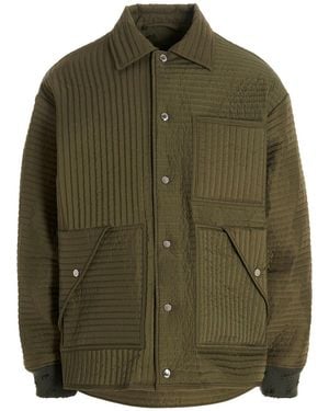 Khrisjoy 'Chore Quilted Stripes' Down Jacket - Green