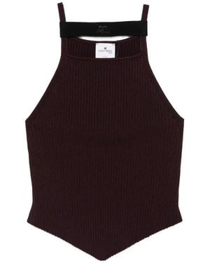 Courreges Ribbed Tank Top - Purple