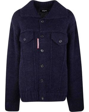 DSquared² Knit Jean Jacket - Blue