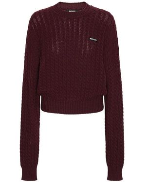 ROTATE BIRGER CHRISTENSEN Burgundy Twisted-Knit Wool - Purple