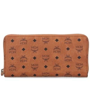 MCM Large Zip Wallet - Brown