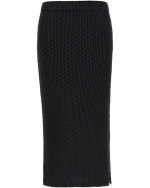 Issey Miyake Sleek Pleats Skirt - Black