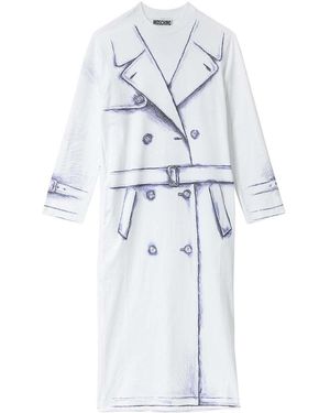 Moschino Trompe Loeil Trench Abito - White