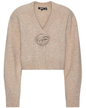 ROTATE BIRGER CHRISTENSEN Knitted Flower Cardigan - Natural