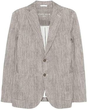 Circolo 1901 Cotton Scrub Jacket With Notch Lapels - Grey