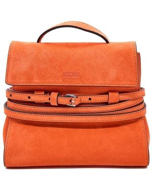 Moschino Tie Me Small Suede Bag - Orange