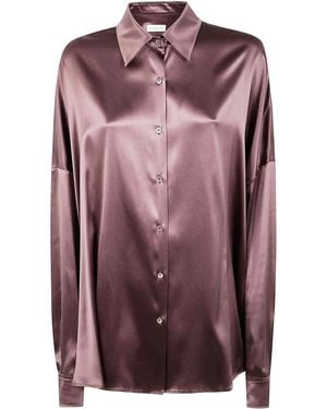 Dries Van Noten Casia 2032 Strech Satin Shirt - Purple
