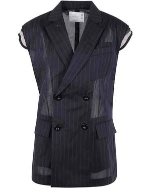 Sacai High Twist Voile Vest - Black