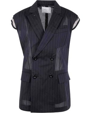 Sacai High Twist Voile Vest - Black
