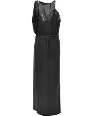 Balenciaga Patched Slip Dress - Black