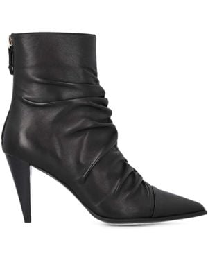 Pinko Vane Leather Ankle Boots - Black