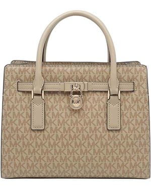 MICHAEL Michael Kors Khaki Small Hamilton Moderne Satchel Bag - Natural