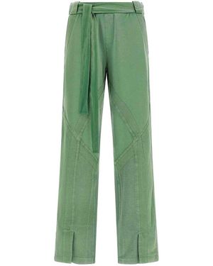 The Attico Front Split Trousers - Green