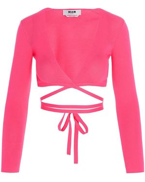 MSGM Cropped Jumper - Pink