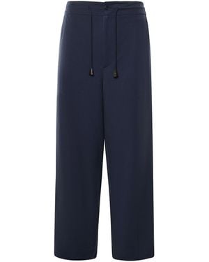 Hed Mayner Wide-Leg Pants With A Drawstring - Blue
