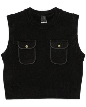Pinko Belato Vest With Pockets - Black