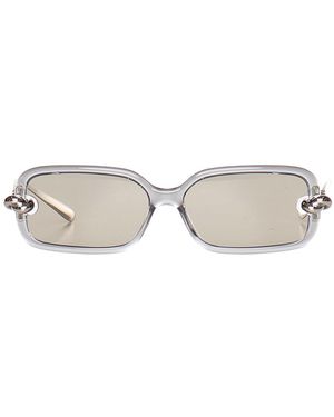 Bottega Veneta Knot Rectangular Sunglasses - White