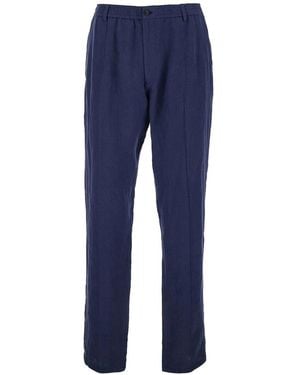 Emporio Armani Linen Trousers - Blue