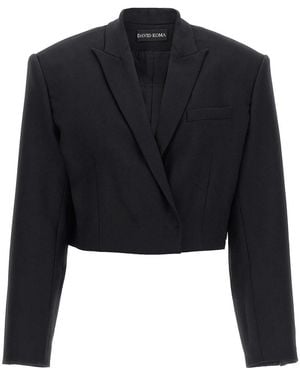 David Koma Cropped Blazer - Blue