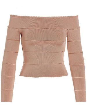 Alexandre Vauthier Top Con Spalle Scoperte - Bianco