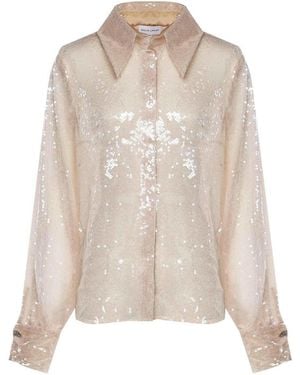 Galia Lahav Orlena Sequin Shirt - Natural