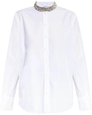 McQueen Crystal-Embellished Cotton Shirt - White