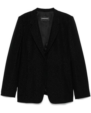 Emporio Armani Single-Breasted Blazer Jacket - Black