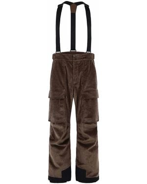 Moncler Corduroy Padded Ski Overalls - Brown