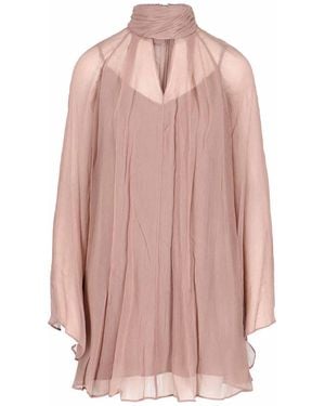 STAUD Mini Chiffon Dress - Pink