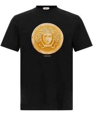 Versace Medusa Coin Print T-Shirt - Black