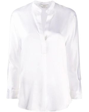 Vince Band Collar Blouse - White