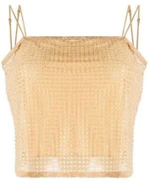 Alexander Wang Clear Bead Camisole Top - Natural