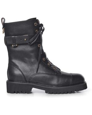 Coccinelle Leather Combat Boots - Black